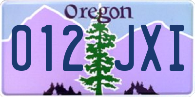 OR license plate 012JXI