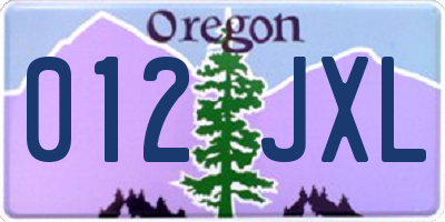 OR license plate 012JXL