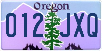 OR license plate 012JXQ