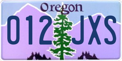 OR license plate 012JXS