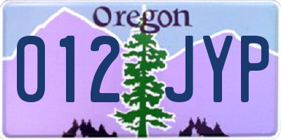 OR license plate 012JYP