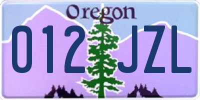 OR license plate 012JZL