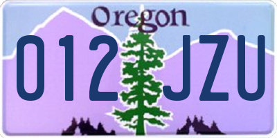 OR license plate 012JZU