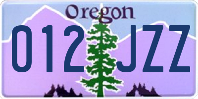 OR license plate 012JZZ