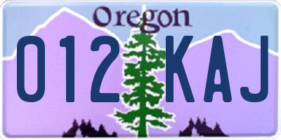OR license plate 012KAJ