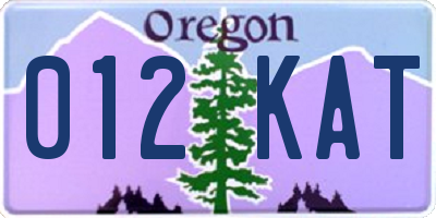 OR license plate 012KAT