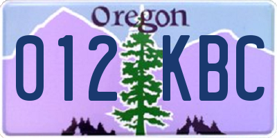 OR license plate 012KBC