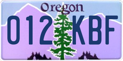 OR license plate 012KBF