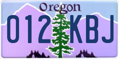OR license plate 012KBJ
