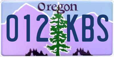 OR license plate 012KBS