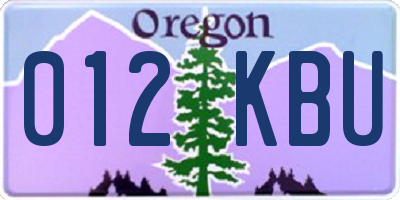 OR license plate 012KBU