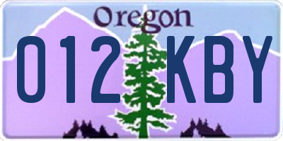 OR license plate 012KBY