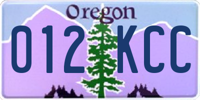OR license plate 012KCC