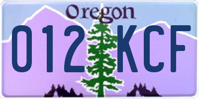 OR license plate 012KCF