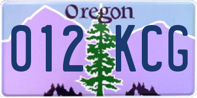 OR license plate 012KCG