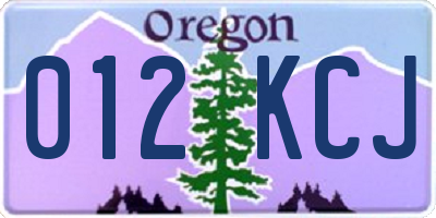 OR license plate 012KCJ