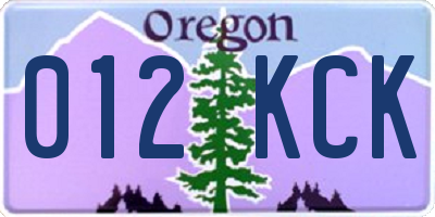 OR license plate 012KCK