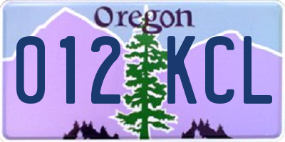OR license plate 012KCL