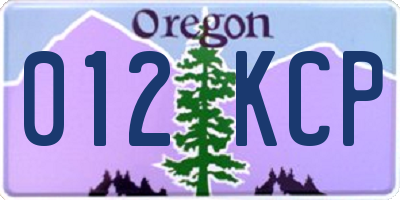 OR license plate 012KCP