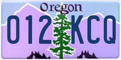 OR license plate 012KCQ
