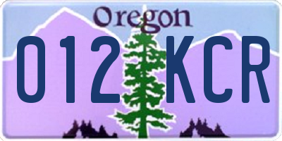 OR license plate 012KCR