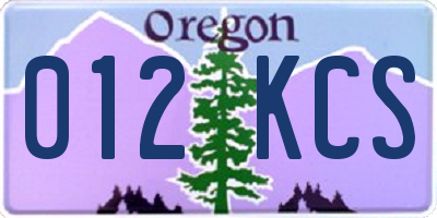 OR license plate 012KCS
