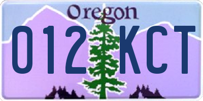 OR license plate 012KCT