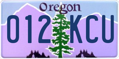 OR license plate 012KCU