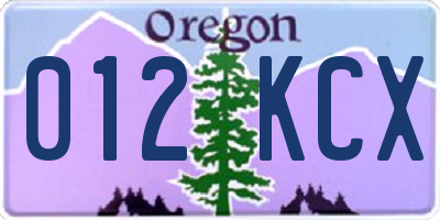 OR license plate 012KCX