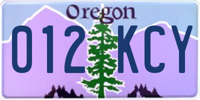 OR license plate 012KCY