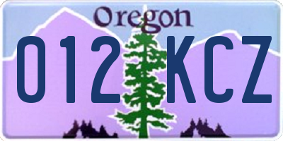 OR license plate 012KCZ