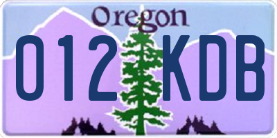 OR license plate 012KDB