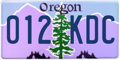 OR license plate 012KDC