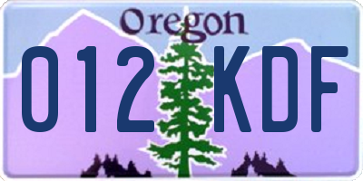 OR license plate 012KDF