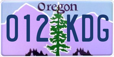 OR license plate 012KDG