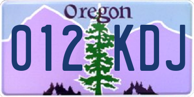 OR license plate 012KDJ