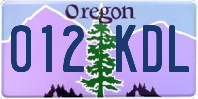 OR license plate 012KDL