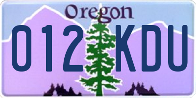 OR license plate 012KDU