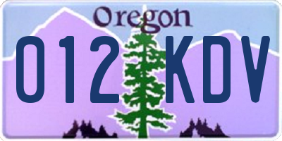 OR license plate 012KDV