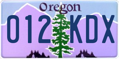 OR license plate 012KDX