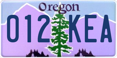 OR license plate 012KEA