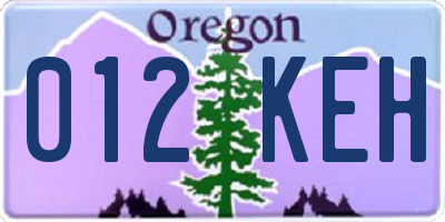 OR license plate 012KEH