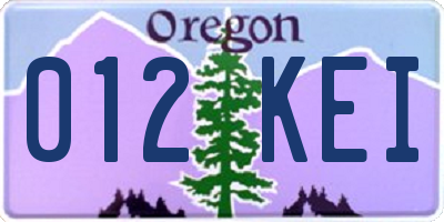 OR license plate 012KEI