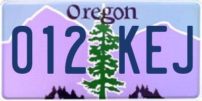 OR license plate 012KEJ