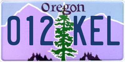 OR license plate 012KEL