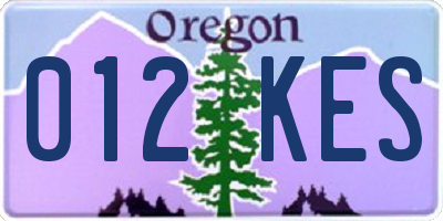OR license plate 012KES