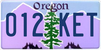 OR license plate 012KET