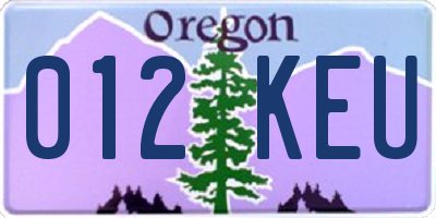 OR license plate 012KEU