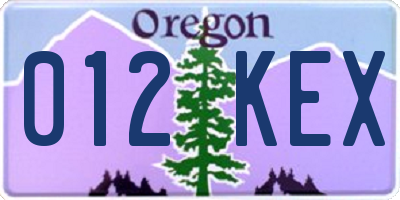 OR license plate 012KEX