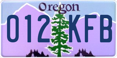 OR license plate 012KFB